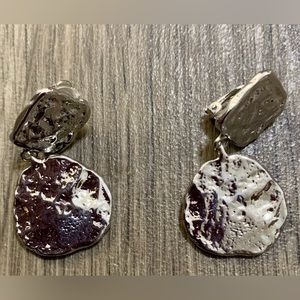 White Gold Plated Drop Clip-On Earrings